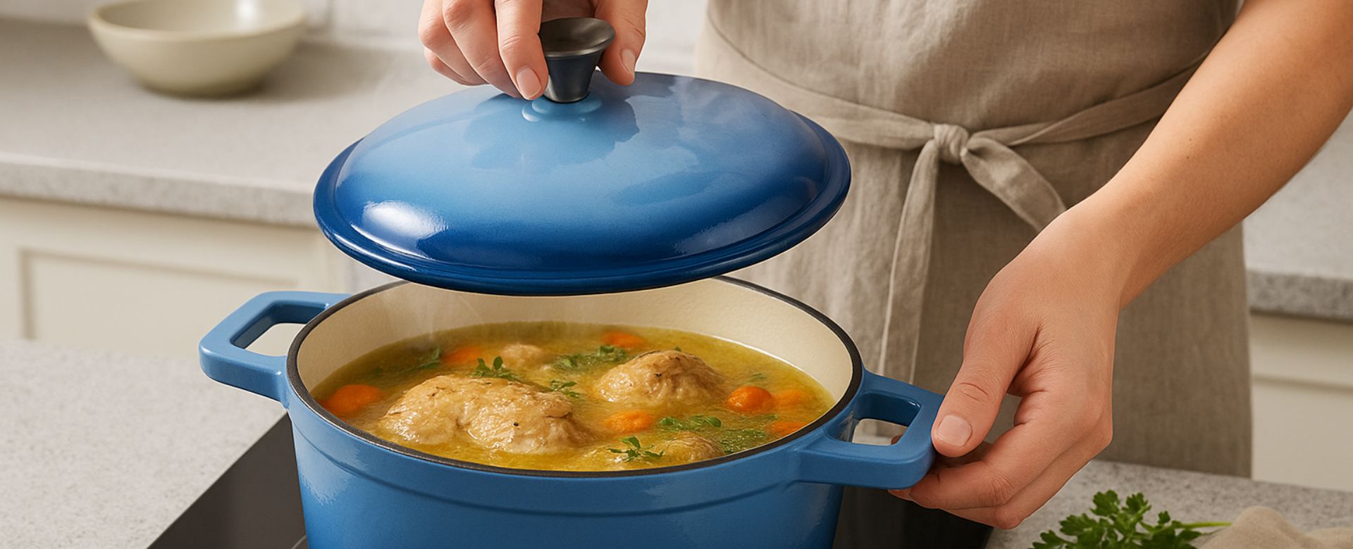 Enameled cast iron pot